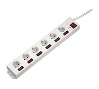 Hama 137239 Multiprise 1,4 M 6 Sorties Ca Intérieure Blanc Blanc