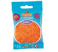 Hama Perles mini 501-38 – sachet 2 000 perles – Ø 2,5 mm – Orange néon