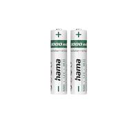 Hama Piles rechargeables AAA NiMH 1000 mAh 1,2 V – Lot de 2, charge rapide, faible autodécharge