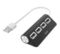 Hama 200119 Usb 2.0 Hub 4 Ports Noir Usb Hubs Multi-Port Splitters