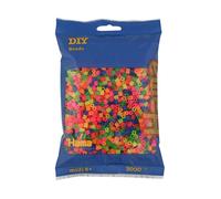 Hama Perles midi – Sachet de 3000 – Mélange néon multicolore