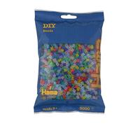 Hama - 201-53 - Loisirs Créatifs - Sachet 3000 Perles à Repasser - Taille Midi - Transparent Mixte