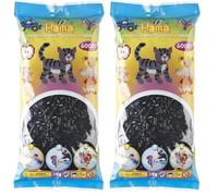 Hama - 205-18 - Loisirs Créatifs - Sachet 6000 Perles à Repasser - Taille Midi - Noir (Lot de 2)