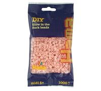 Hama - 207-56 - Loisirs Créatifs - Perles et Bijoux - Sachet 1000 Perles Phosphorescent Rose