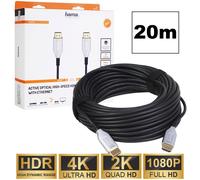 Hama 20m Câble HDMI Long de Connexion Optique 4K 3D UHD Full-Hd TV Console PC