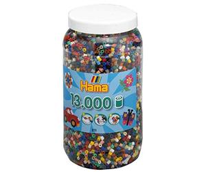 Hama - 211-67 - Loisirs Créatifs - Pot 13000 Perles à Repasser - Taille Midi - 22 Couleurs