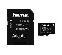 Hama Carte Micro SDXC Classe 10 - Micro SD 256 Go, Vitesse jusqu'à 80 Mo/s, Carte Mémoire Compatible 10UHS-I, avec Adaptateur SD, pour Ordinateur/Appareil Photo/Smartphone - Noir