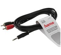 Hama - 30455 - Câble 2 RCA M / 1 Jack 3,52mm M. 2m. Noir