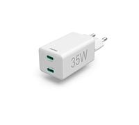 Hama Chargeur USB‑C 35W 2 ports – Certifié Power Delivery & Qualcomm Quick Charge 3.0 – Blanc