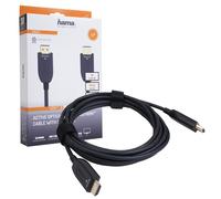Hama Câble HDMI optique actif 3 m – 8K 4K 3D Full‑HD – mâle-mâle, noir, connecteurs dorés