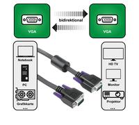 Hama 3M Câble VGA D-Sub 15Pol pour PC TFT LCD Crt HD Écran TV Beamer Écran