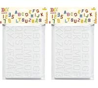 Hama - 4455 - Loisirs Créatifs - Sachet 2 Plaques pour Perles à Repasser Midi - Chiffres & Lettres (Lot de 2)