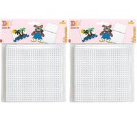 Hama - 4458 - Loisirs Créatifs - Sachet 2 Plaques Assemblables pour Perles à Repasser Midi, Blanc (Lot de 2)