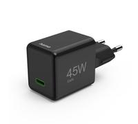 Hama 45W Chargeur USB C Rapide Compatible iPhone, Samsung, MacBook - [Technologie GaN, PD + QC 3.0] [Recharge Optimisée] [1 Port USB C] Noir