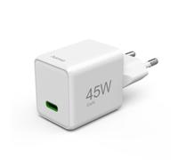 Hama 45W Chargeur USB C Rapide Compatible iPhone, Samsung, MacBook - [Technologie GaN, PD + QC 3.0] [Recharge Optimisée] [1 Port USB C] Blanc