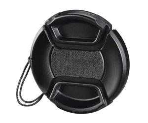 Hama 58mm Smart Snap Bouchon d'objectif pour Appareil Photo avec Objectif de 58 mm, avec Support/Cordon/Sangle, Protection d'objectif, Cache Objectif, Remplacement Facile, Pince Universelle, Noir