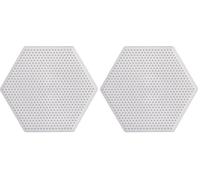 Hama - 594 - Loisirs Créatifs - Plaque Hexagonale pour Perles à Repasser Mini, White (Lot de 2)