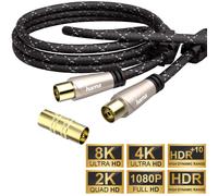 Hama 5m Câble D'Antenne 120db Câble Coaxial 8K 4K HD TV LED LCD