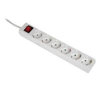 Hama 6-Way Power Strip with Switch and Child Protection - Coupe-circuit - CA 230 V - connecteurs de sortie : 6 - 5 m cordon - blanc G