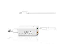 Hama Chargeur rapide Type C 65W GaN PD + QC 3.0 – Câble Type C inclus – Blanc