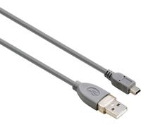 Hama 75039661, 0.25 m, USB A, Mini-USB B, USB 2.0, Mâle/Mâle, Gris