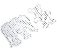 Hama - 8251 - Loisirs Créatifs - Sachet 2 Plaques pour Perles à Repasser Maxi - Éléphant Et Ourson