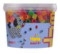 Hama Perles à repasser 8572 – Pot de 600 perles – Taille Maxi – Néon