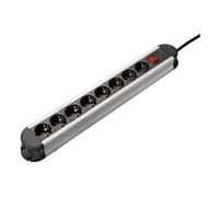 Hama 8way Distribution Panel "Pro-S 80S", 1.5 m Noir, Argent 8 sorties CA 1,5 m