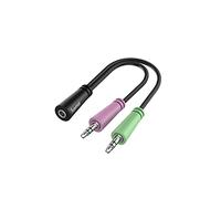 Hama Adapt. Audio, Jack mâle 3,5 mm 2X 3 br. - Casque Micro Jack 3,5 mm 4 br., Métal, Garantie 10 Ans, Noir