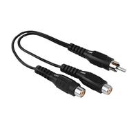 Hama Adaptateur audio RCA 1 fiche vers 2 prises, câble flexible, noir
