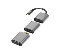 Hama Adaptateur 6 en 1, "Connect2Go, USB-C, Mini-Display Port, HDMI™, VGA, fiche Or, Garantie 30 Ans, Gris