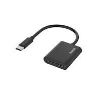 Hama Adaptateur Audio, 2 en 1, fiche USB-C/2 Ports USB-C, Audio+Chargement