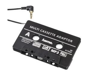 Hama Adaptateur Cassette de Voiture Jack 3.5 mm, Car Cassette Adapter, Noir | Convertisseur K7 Universel pour Autoradio, Câble AUX Audio Mâle pour Smartphone Lecteur MP3/CD et Baladeur, Son Stéréo
