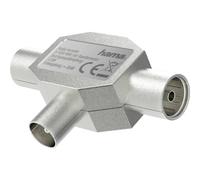 Hama Adaptateur d'antenne pour 2 Prises d'antenne (coaxial, répartiteur, séparateur, logement Matelas, 1000 MHz) argenté