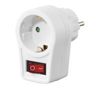 Hama Adaptateur de prise (fiche à contact de protection, adaptateur de prise avec interrupteur, interrupteur marche/arrêt, adaptateur, prise à contact de protection, économie d'énergie, économie d'éle