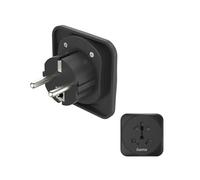 Hama Adaptateur de Voyage Universel 3 Broches vers l'europe Noir