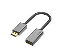 Hama Adaptateur DisplayPort vers HDMI – Ultra-HD 4K@60Hz, plaqué or, boîtier aluminium Anthracite
