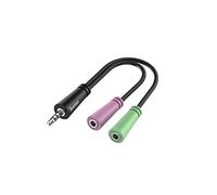 Hama Adaptateur Jack Audio (Garantie 10 ans, 1 Jack mâle 3.5mm - 2 Jacks Femelles 3.5 mm, Stéréo, pour Ordinateur, MacBook, Tablette, Smartphone, Garantie 10ans) Noir/Vert/Rose