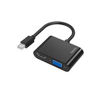 Hama Adaptateur Mini DisplayPort vers HDMI/VGA – HDMI 4K – Thunderbolt 2 – Garantie 10 ans – Noir