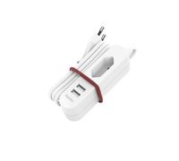 Hama Adaptateur secteur USB avec câble de 1,9 m et prise européenne, 2x USB-A, blanc (00223202)