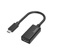 Hama Adaptateur USB-C vers HDMI 4K Garantie 10 Ans (Adaptateur Thunderbolt 3/4 USB-C vers HDMI, Compatible iPhone15, MacBook, iPad, iMac) Noir