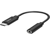 Hama Adaptateur USB C vers Jack 3.5 mm Femelle, Convertisseur Audio 0.75m Voiture, Garantie 10ans, Adaptateur Auxiliaire AUX pour Smartphone Apple iPhone 16 15 Samsung S23/S22/S21 Google Casque, Noir