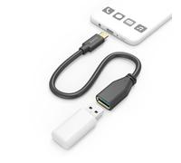 Câble adapt. USB, OTG, f. mâle USB-C - f. femelle USB-A, 15 cm, noir
