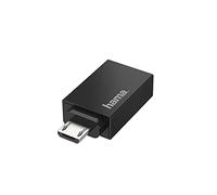 Hama Adaptateur USB OTG Micro USB mâle vers USB Femelle pour appareils tels Que Tablette vers imprimante Transfert de données 480 Mbps USB 2.0