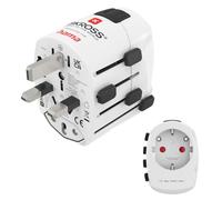 Hama Adaptateur de voyage World Travel Pro – 3 pôles – Plus de 150 pays – Blanc