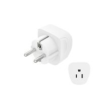 Hama Adaptateur Voyage Type A/B Hybride, 3 Pôles (Connecteur Prise Américaine USA vers Europe - Convient aux appareils avec ou sans Mise à la Terre) Blanc