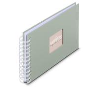 Album à spirales Fine Art 24 x 17 cm, 50 pages blanches, sauge