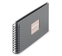 Hama Album À Spirale "Fine Art", 24 X 17 Cm, 50 Pages Noires, Gris Pierre