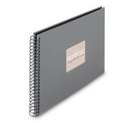 Hama Album À Spirale "Fine Art", 36 X 32 Cm, 50 Pages Noires, Gris Pierre