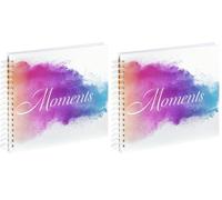 Hama Album à Spirale 'Watercolor Moments', 28 x 24 cm, 50 Pages Blanches (Lot de 2)